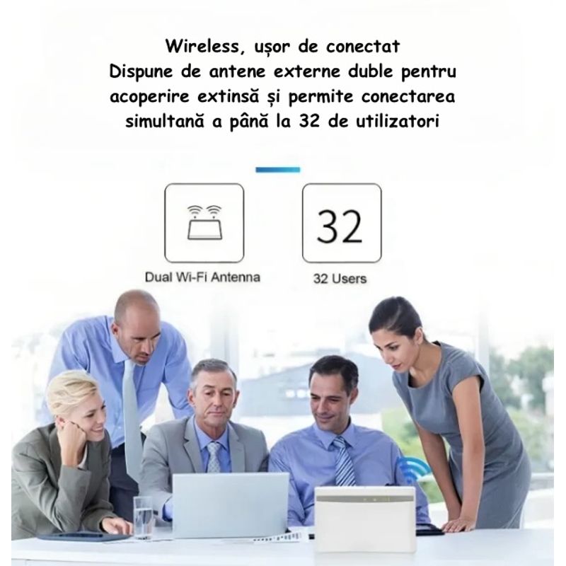 PC, gaming si accesorii - Retelistica - Wireless - Routere Wireless - Router Wireless Avansat, cu 4 Antene si 3 Porturi, Viteza de 300 Mbps, Alb, Conectare simultana pana la 32 dispozitive - Infinity.ro