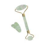 Ingrijire personala si Cosmetice - Sanatate si wellness - Articole wellness - Aparate si dispozitive de masaj - Set rola jad si Gua Sha pentru masaj facial Iso Trade MY367 - Infinity.ro