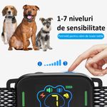 Petshop - Accesorii petshop - Zgarzi, lese si hamuri - Zgarzi - Zgarda Antilatrat Electrica Profesionala ENZIRO™, Display, 5 Moduri de lucru, 7 Nivele, Rezistenta la Apa, Praf,  Negru - Infinity.ro