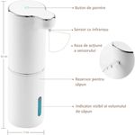 Casa si Gradina - Sanitare - Suporturi si accesorii baie - Dispensere - Dozator Profesional Sapun Lichid cu Spuma ENZIRO™, 3 Moduri, Senzor de Miscare, Rezistent la Apa, USB, Suport, 300 ml - Infinity.ro