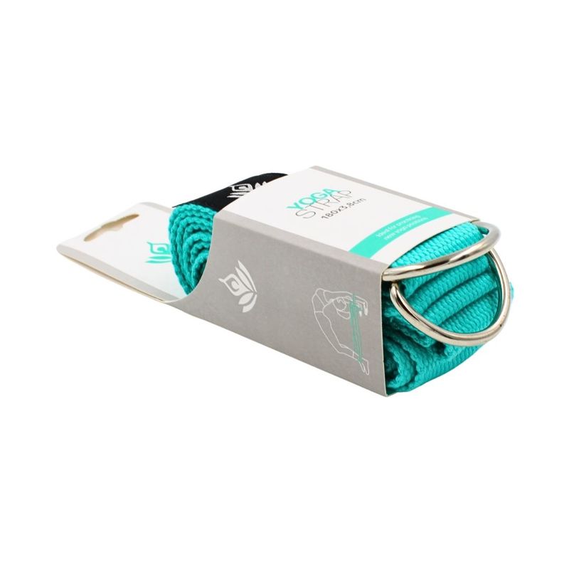 Sport si Outdoor - Fitness - Aparate fitness - Piese pentru aparate fitness - Curea pentru yoga, 180x3,8 cm, XQ Max, turcoaz - Infinity.ro