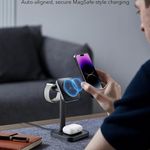 Laptop, Telefoane si Tablete - Telefoane mobile si accesorii - Accesorii Telefoane - Incarcatoare telefoane - Statie de Incarcare MagSafe pentru Apple cu Incarcator pentru Ceas Portabil - ESR HaloLock - Negru - Infinity.ro