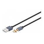 PC, gaming si accesorii - Retelistica - Cabluri si accesorii - Cablu USB 2.0 cu mufa magnetica micro USB 1.2m negru Goobay - Infinity.ro