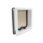 Petshop - Accesorii petshop - Culcusuri si custi - Usi animale - Usa batanta pentru animale, Koopman, ABS, Cats Collection, 4 moduri de intrare/iesire, pisici si caini, talie mica, alba - Infinity.ro