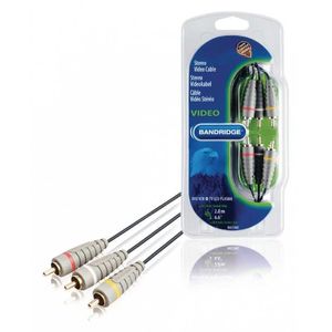 Cablu audio-video 3x RCA tata - 3x RCA tata 2m albastru Bandridge