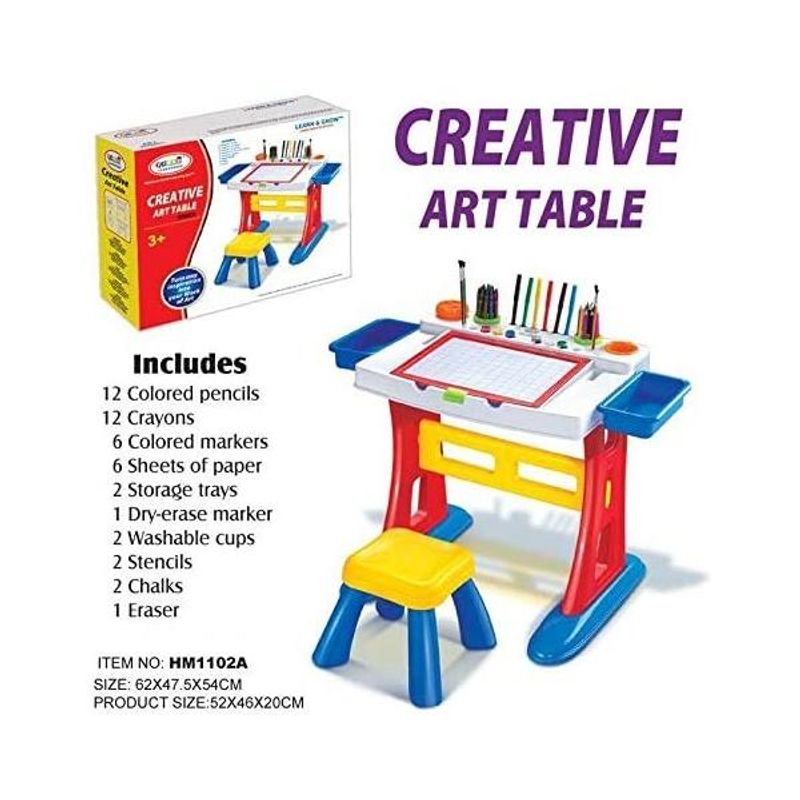 Jucarii, Copii si Bebe - Jucarii si jocuri - Jucarii & jocuri educative - Seturi pictura si desen - Tablita de desenat si pupitru birou Creative Art Table - Bebeking - Infinity.ro