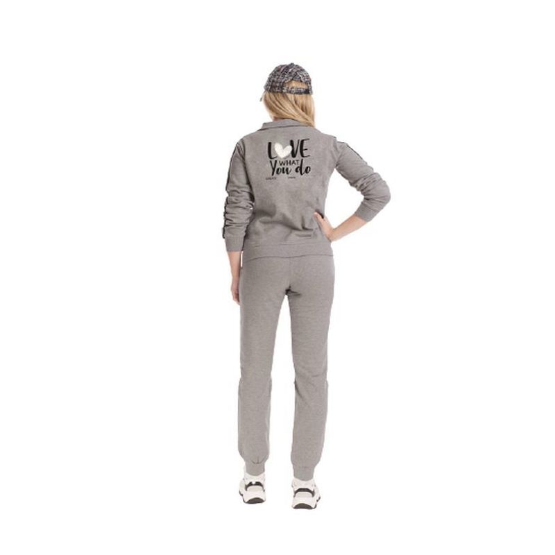 Fashion, accesorii si bijuterii - Femei - Imbracaminte femei - Costume si compleuri femei - Trening dama, Paris Blue, model Cadeaux, Gri, Marime XL - Infinity.ro