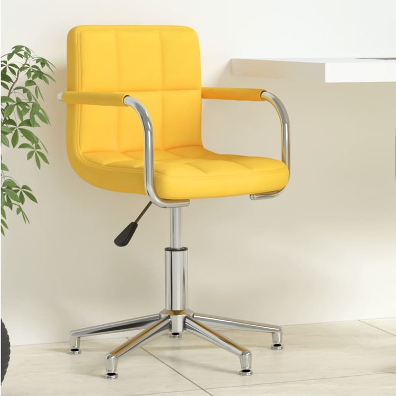 Casa si Gradina - Mobilier - Scaune si fotolii - Scaune - Scaun de birou pivotant, galben mustar, material textil - Infinity.ro