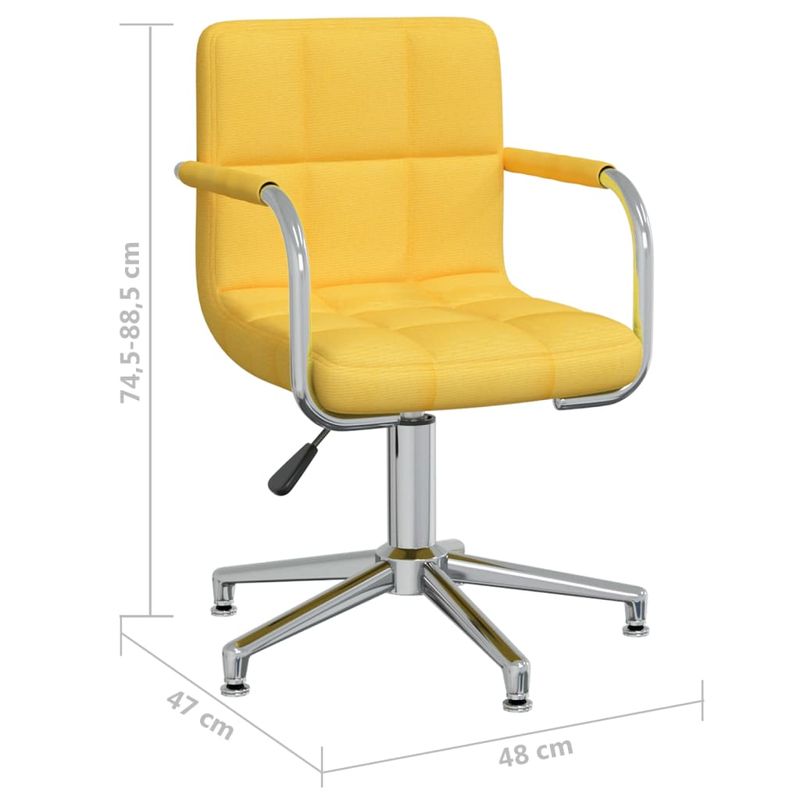 Casa si Gradina - Mobilier - Scaune si fotolii - Scaune - Scaun de birou pivotant, galben mustar, material textil - Infinity.ro