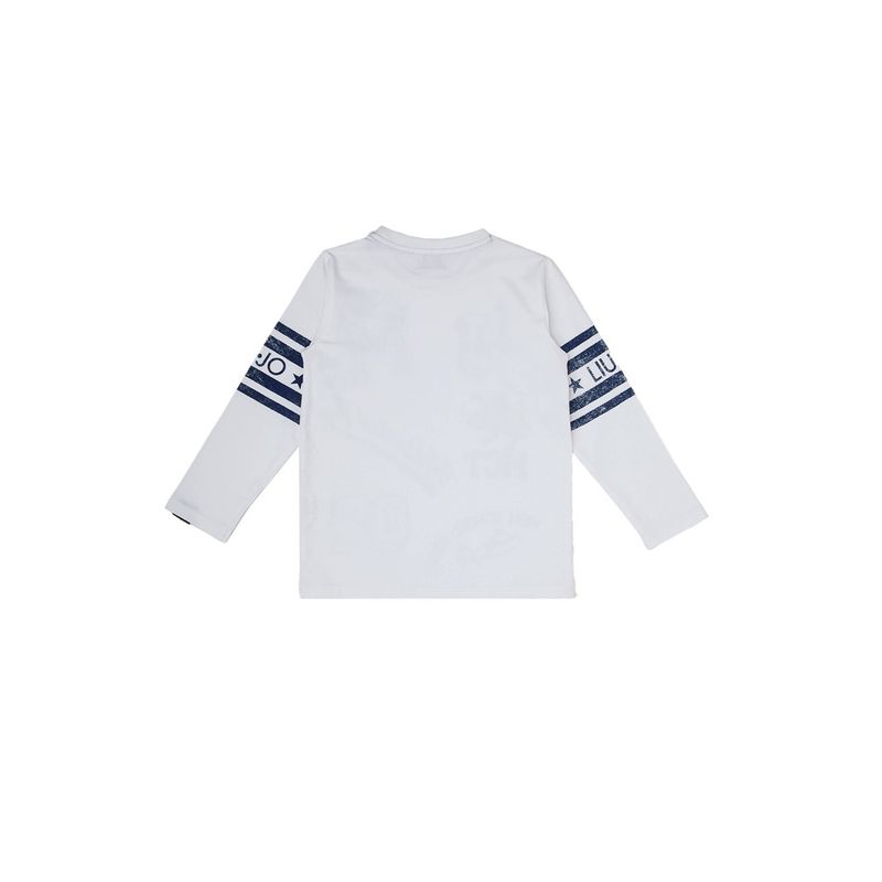 Fashion, accesorii si bijuterii - Copii - Imbracaminte copii - Tricouri copii - Tricou baieti Liu Jo cu maneca lunga 4G1333TX 104 CM Alb 4 ani - Infinity.ro