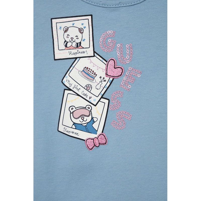 Fashion, accesorii si bijuterii - Copii - Imbracaminte copii - Treninguri si compleuri copii - Trening fete Guess A2YG09 80 CM Albastru/Roz 12 luni - Infinity.ro