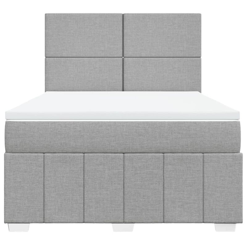 Casa si Gradina - Mobilier - Paturi si accesorii - Paturi - Pat continental, gri deschis, 140x200 cm, material textil - Infinity.ro