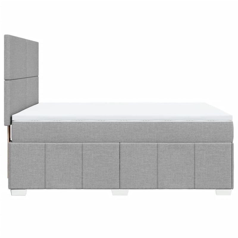 Casa si Gradina - Mobilier - Paturi si accesorii - Paturi - Pat continental, gri deschis, 140x200 cm, material textil - Infinity.ro