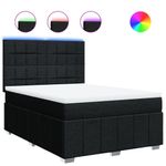 Casa si Gradina - Mobilier - Paturi si accesorii - Paturi - Pat box spring cu saltea, negru, 140x200 cm, textil - Infinity.ro