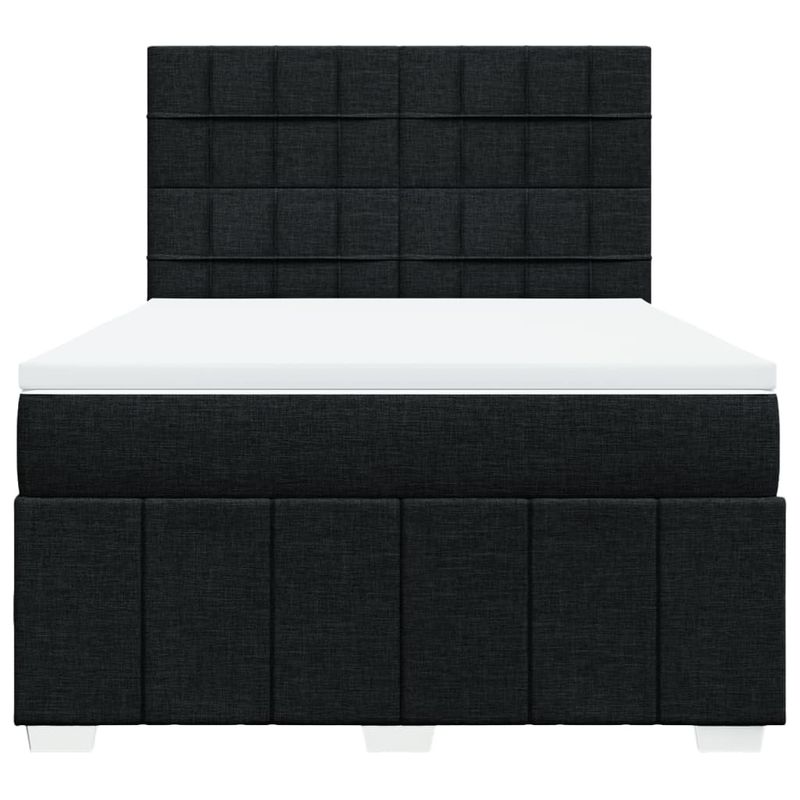 Casa si Gradina - Mobilier - Paturi si accesorii - Paturi - Pat box spring cu saltea, negru, 140x200 cm, textil - Infinity.ro
