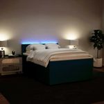 Casa si Gradina - Mobilier - Paturi si accesorii - Paturi - Pat box spring cu saltea, albastru, 140x200 cm, catifea - Infinity.ro