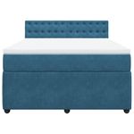 Casa si Gradina - Mobilier - Paturi si accesorii - Paturi - Pat box spring cu saltea, albastru, 140x200 cm, catifea - Infinity.ro