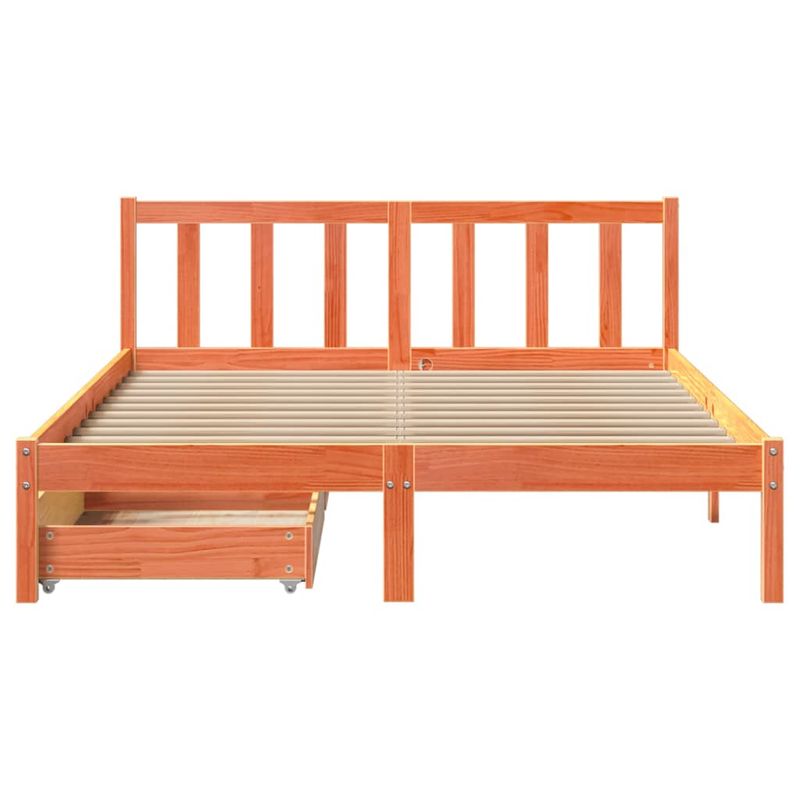 Casa si Gradina - Mobilier - Paturi si accesorii - Paturi - Cadru pat fara saltea, maro ceruit, 120x190 cm, lemn masiv pin - Infinity.ro