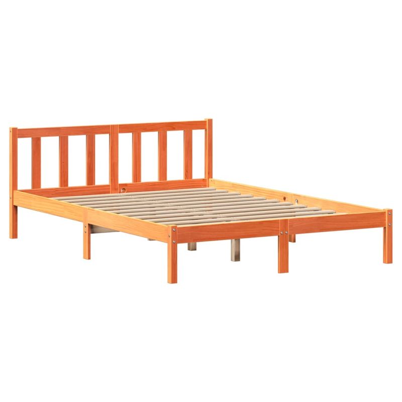 Casa si Gradina - Mobilier - Paturi si accesorii - Paturi - Cadru pat fara saltea, maro ceruit, 120x190 cm, lemn masiv pin - Infinity.ro