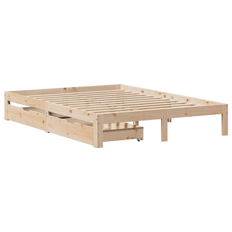 Casa si Gradina - Mobilier - Paturi si accesorii - Paturi - Cadru de pat cu sertare, 140x190 cm, lemn masiv de pin - Infinity.ro