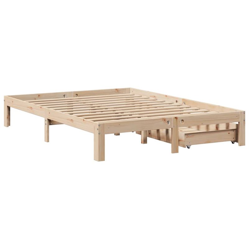 Casa si Gradina - Mobilier - Paturi si accesorii - Paturi - Cadru de pat cu sertare, 140x190 cm, lemn masiv de pin - Infinity.ro