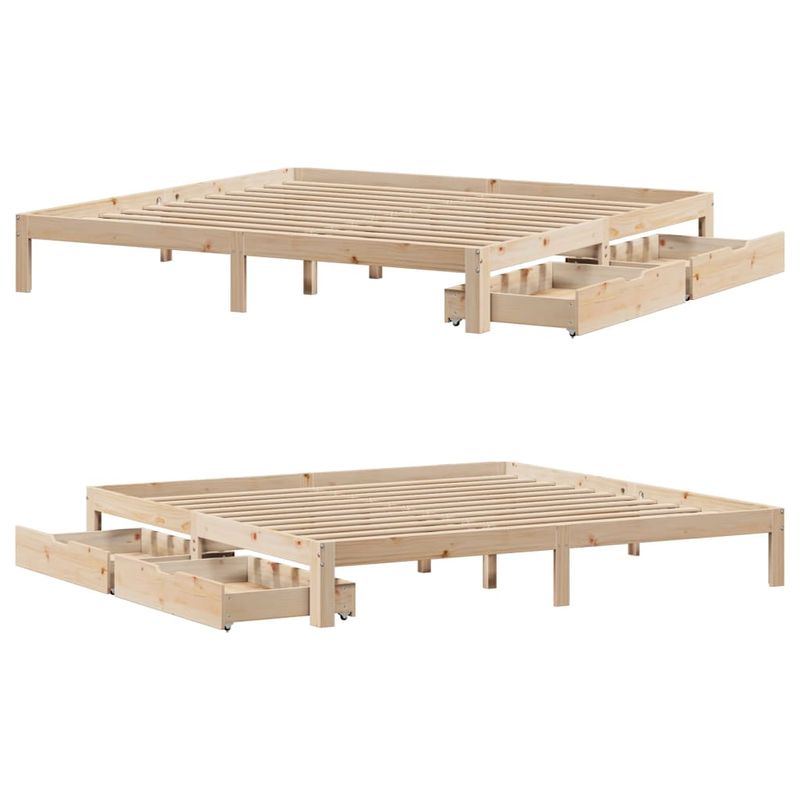 Casa si Gradina - Mobilier - Paturi si accesorii - Paturi - Cadru de pat cu sertare 180x200 cm lemn masiv pin - Infinity.ro