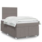 Casa si Gradina - Mobilier - Paturi si accesorii - Paturi - Pat box spring cu saltea, gri taupe, 120x200 cm, textil - Infinity.ro
