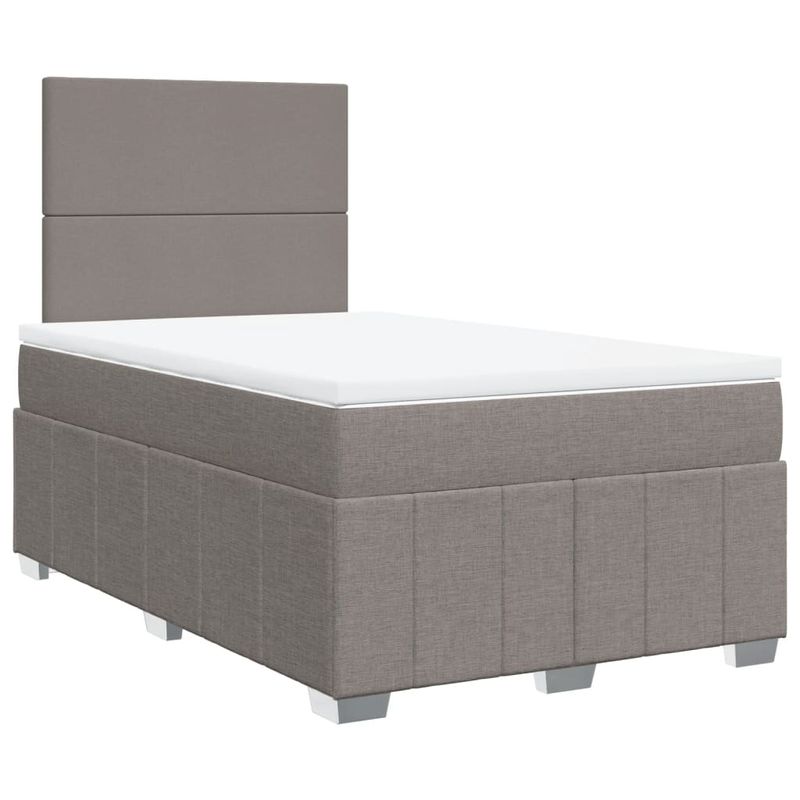 Casa si Gradina - Mobilier - Paturi si accesorii - Paturi - Pat box spring cu saltea, gri taupe, 120x200 cm, textil - Infinity.ro