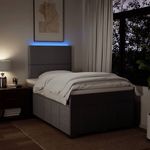 Casa si Gradina - Mobilier - Paturi si accesorii - Paturi - Pat box spring cu saltea, gri taupe, 120x200 cm, textil - Infinity.ro