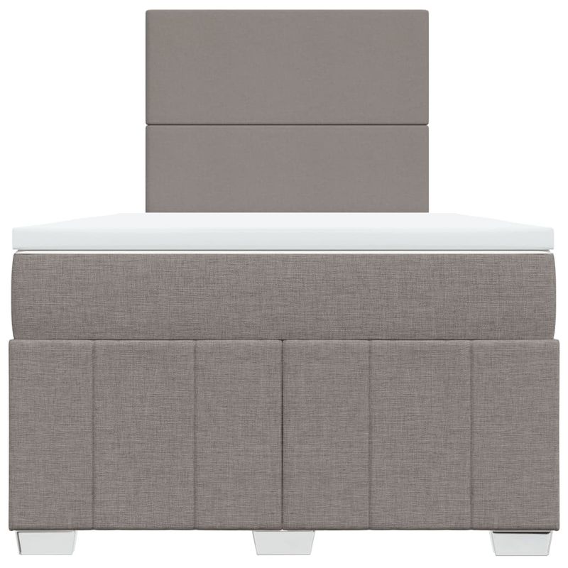 Casa si Gradina - Mobilier - Paturi si accesorii - Paturi - Pat box spring cu saltea, gri taupe, 120x200 cm, textil - Infinity.ro