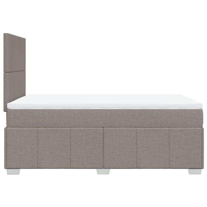 Casa si Gradina - Mobilier - Paturi si accesorii - Paturi - Pat box spring cu saltea, gri taupe, 120x200 cm, textil - Infinity.ro