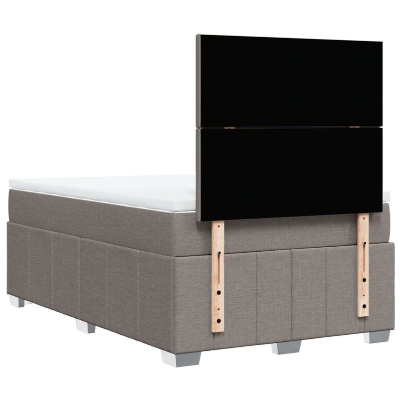 Casa si Gradina - Mobilier - Paturi si accesorii - Paturi - Pat box spring cu saltea, gri taupe, 120x200 cm, textil - Infinity.ro