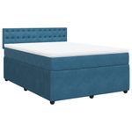 Casa si Gradina - Mobilier - Paturi si accesorii - Paturi - Pat box spring cu saltea, albastru, 140x200 cm, catifea - Infinity.ro