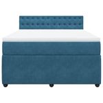 Casa si Gradina - Mobilier - Paturi si accesorii - Paturi - Pat box spring cu saltea, albastru, 140x200 cm, catifea - Infinity.ro
