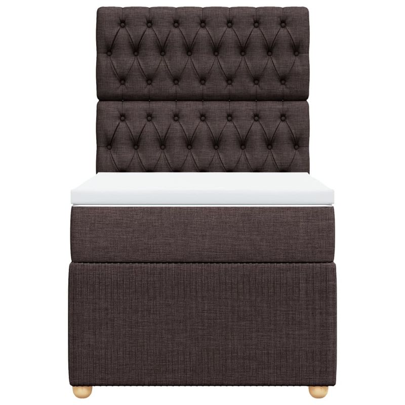 Casa si Gradina - Mobilier - Paturi si accesorii - Paturi - Pat box spring cu saltea, maro inchis, 100x200 cm, textil - Infinity.ro