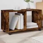 Casa si Gradina - Mobilier - Mobilier baie - Comode baie - Dulap cu roti, stejar fumuriu, 72x33x42,5cm, lemn prelucrat - Infinity.ro
