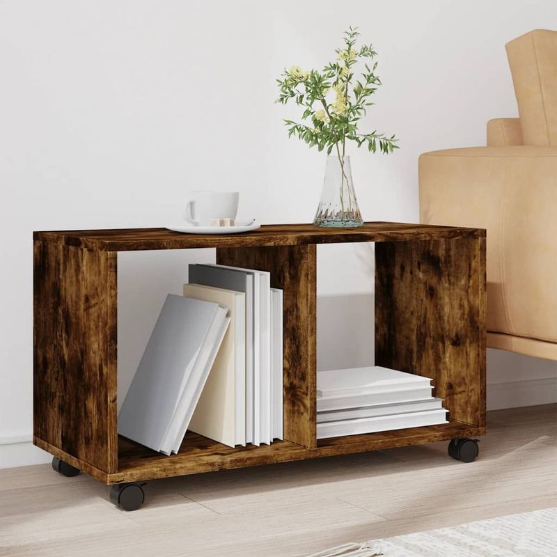 Casa si Gradina - Mobilier - Mobilier baie - Comode baie - Dulap cu roti, stejar fumuriu, 72x33x42,5cm, lemn prelucrat - Infinity.ro