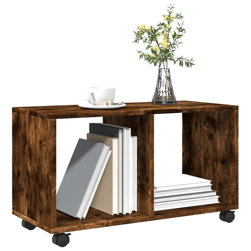 Casa si Gradina - Mobilier - Mobilier baie - Comode baie - Dulap cu roti, stejar fumuriu, 72x33x42,5cm, lemn prelucrat - Infinity.ro