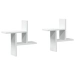 Casa si Gradina - Mobilier - Biblioteci si rafturi - Rafturi - Rafturi de perete, 2 buc., alb, 38x12x38 cm, lemn prelucrat - Infinity.ro