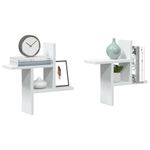 Casa si Gradina - Mobilier - Biblioteci si rafturi - Rafturi - Rafturi de perete, 2 buc., alb, 38x12x38 cm, lemn prelucrat - Infinity.ro