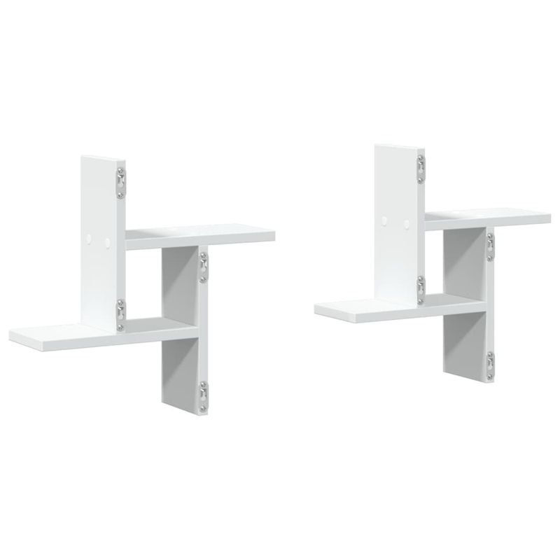 Casa si Gradina - Mobilier - Biblioteci si rafturi - Rafturi - Rafturi de perete, 2 buc., alb, 38x12x38 cm, lemn prelucrat - Infinity.ro