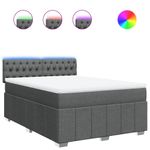 Casa si Gradina - Mobilier - Paturi si accesorii - Paturi - Pat box spring cu saltea, gri inchis, 140x190 cm, textil - Infinity.ro