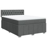 Casa si Gradina - Mobilier - Paturi si accesorii - Paturi - Pat box spring cu saltea, gri inchis, 140x190 cm, textil - Infinity.ro