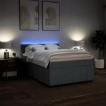 Casa si Gradina - Mobilier - Paturi si accesorii - Paturi - Pat box spring cu saltea, gri inchis, 140x190 cm, textil - Infinity.ro