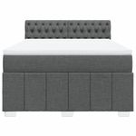 Casa si Gradina - Mobilier - Paturi si accesorii - Paturi - Pat box spring cu saltea, gri inchis, 140x190 cm, textil - Infinity.ro