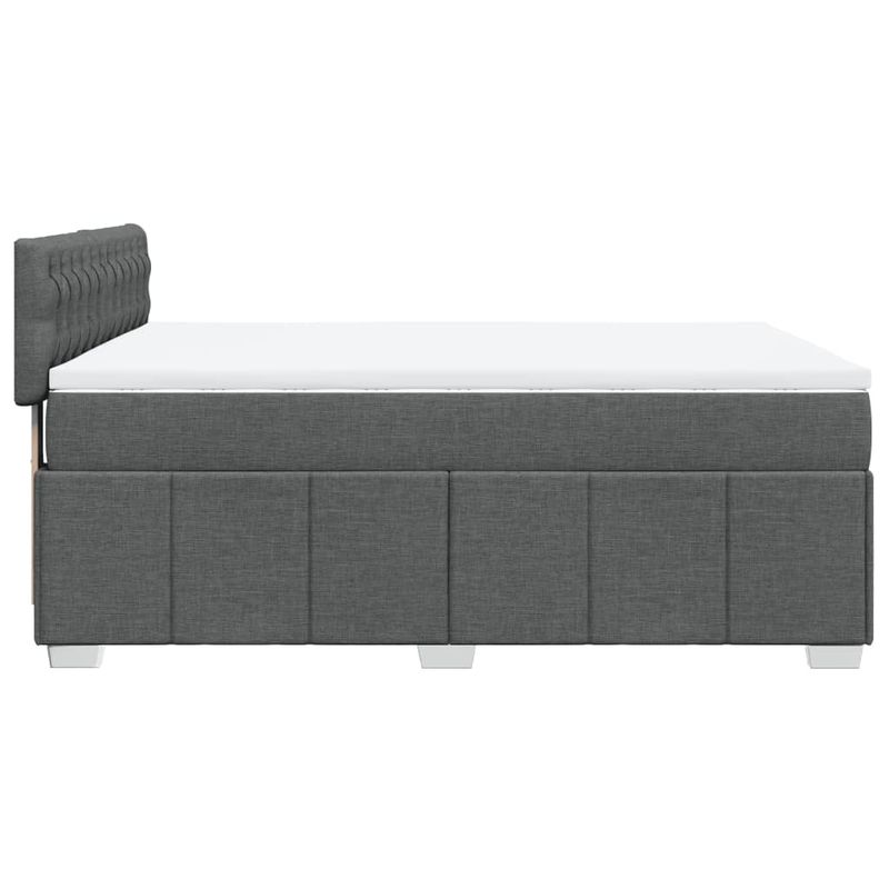 Casa si Gradina - Mobilier - Paturi si accesorii - Paturi - Pat box spring cu saltea, gri inchis, 140x190 cm, textil - Infinity.ro
