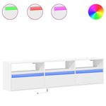Casa si Gradina - Mobilier - Comode si corpuri - Comode - Comoda TV de perete cu lumini LED, alb, 180x31x45 cm - Infinity.ro