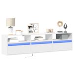 Casa si Gradina - Mobilier - Comode si corpuri - Comode - Comoda TV de perete cu lumini LED, alb, 180x31x45 cm - Infinity.ro