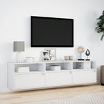 Casa si Gradina - Mobilier - Comode si corpuri - Comode - Comoda TV de perete cu lumini LED, alb, 180x31x45 cm - Infinity.ro