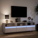 Casa si Gradina - Mobilier - Comode si corpuri - Comode - Comoda TV de perete cu lumini LED, alb, 180x31x45 cm - Infinity.ro